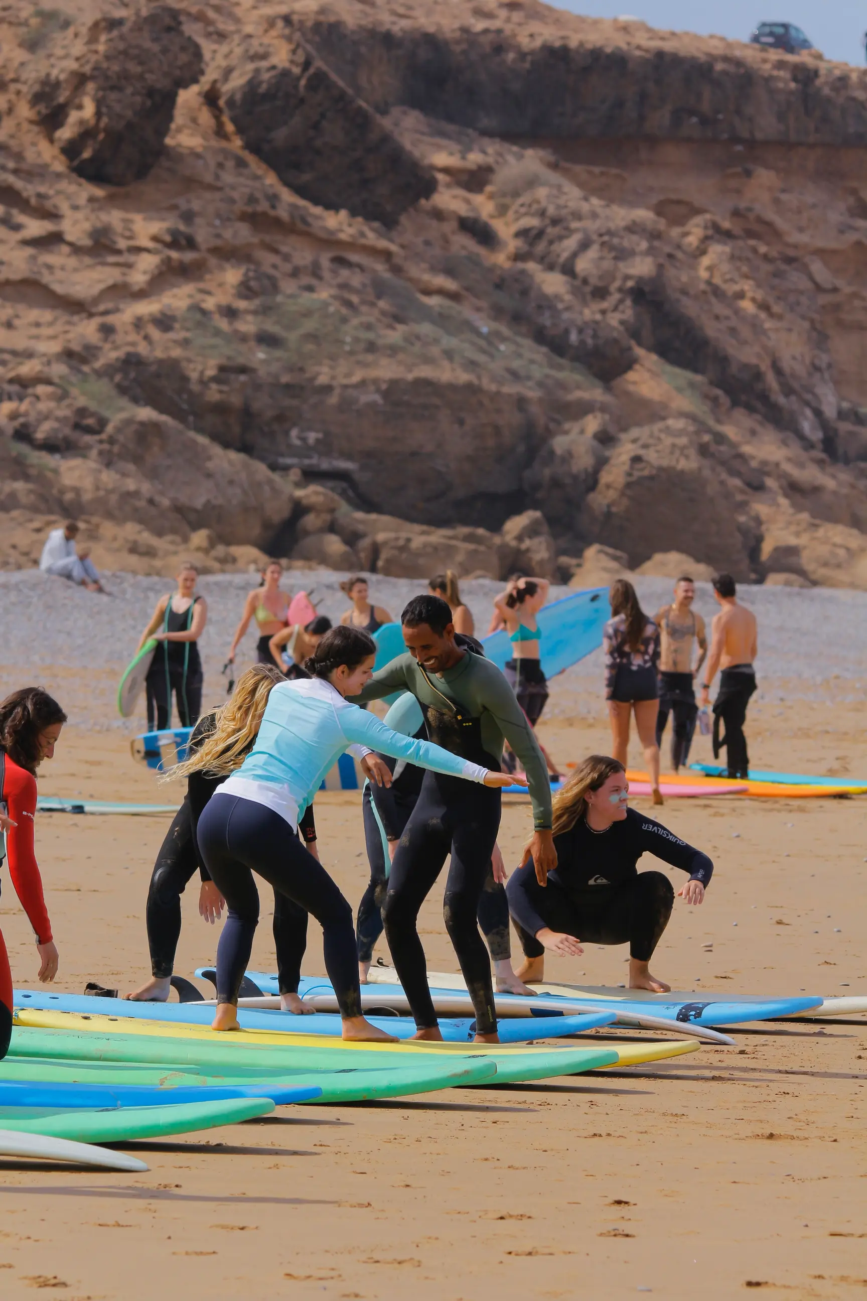 Group surf lesson in Taghazout